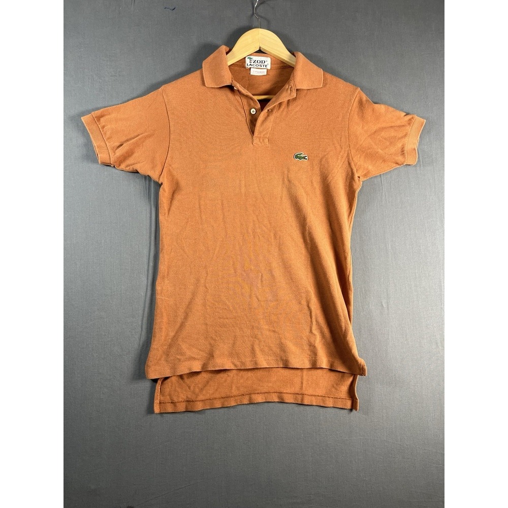 IZOD LACOSTE MENS VINTAGE ALLIGATOR POLO Orange Sz Small